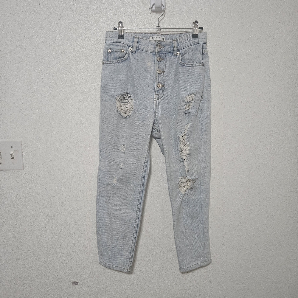 Pull & Bear high rise button fly straight leg jeans size 4